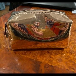 deux lux Metallic Rose Gold Cosmetic Bag